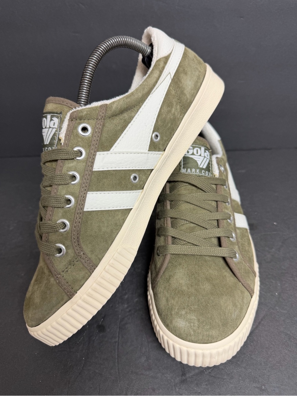 NEW Gola Women's Mark Cox Lace-Up Sneakers Off-White/Khaki SIZE 10 - Picture 3 of 13